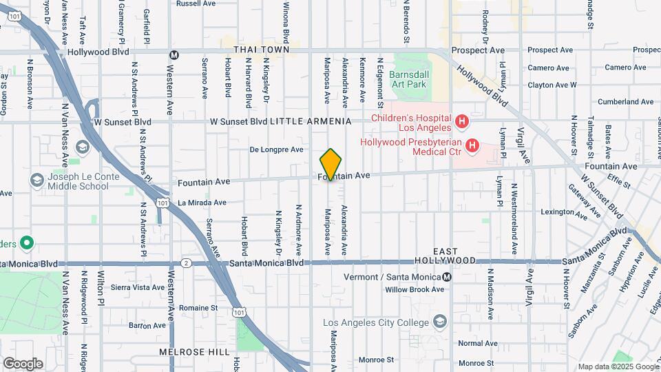 1252 N Mariposa Ave, Unit 102 Map and Location Details