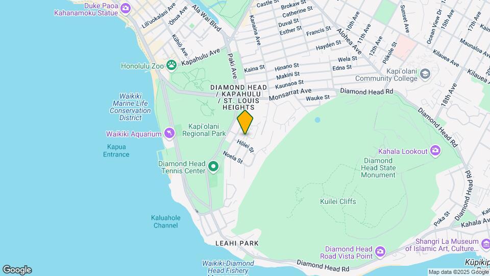 Diamond Head Alii Mapa y Detalles de la Ubicación