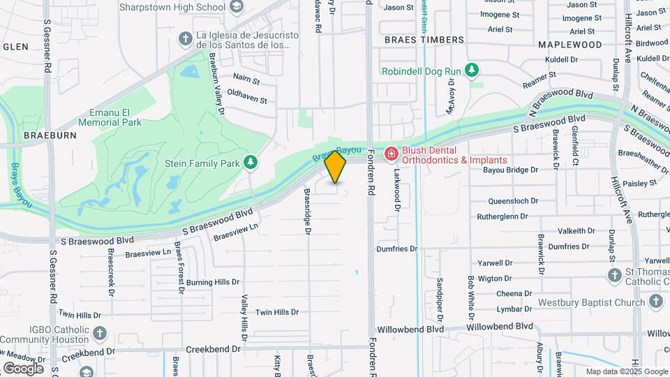 7655 S Braeswood Blvd Mapa y Detalles de la Ubicación