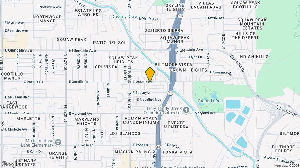 1701 E Ocotillo Rd Map and Location Details