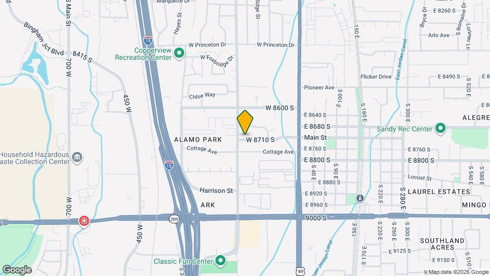 140 W 8710 S, Unit Cozy Basement Apartment for rent in Sandy Mapa y Detalles de la Ubicación