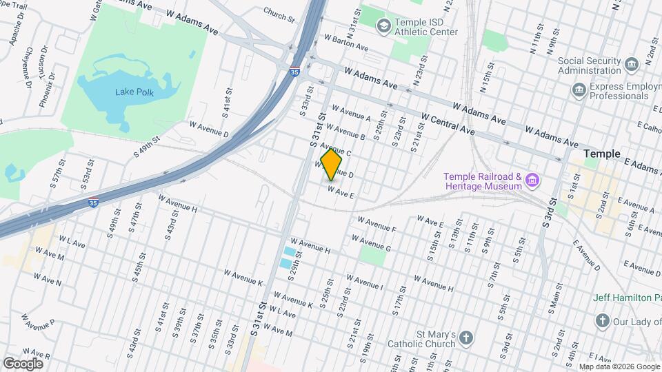 1408 E Avenue D Mapa y Detalles de la Ubicación