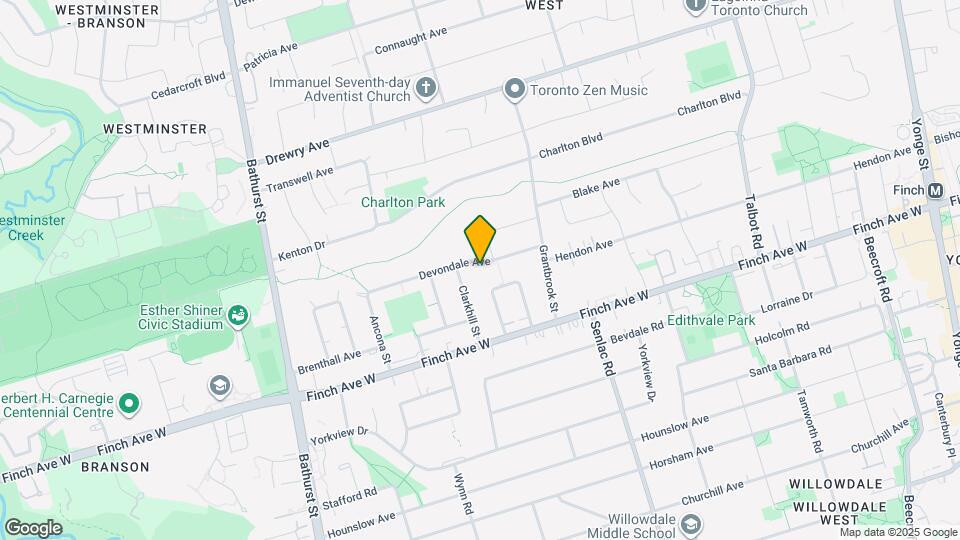 25 Devondale Ave Map and Location Details