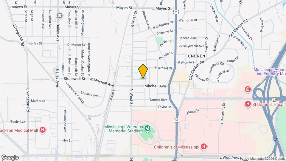 3021 Downing St Map and Location Details