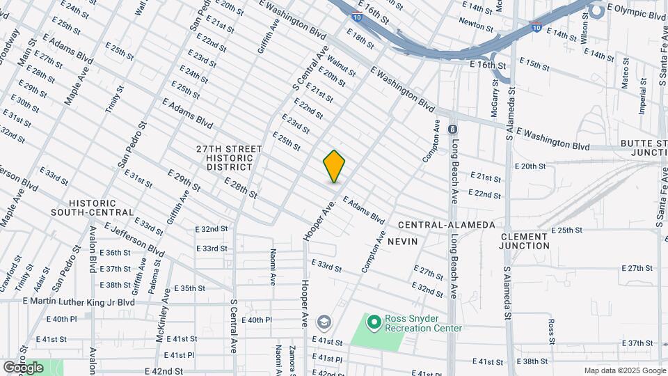 1265 E Adams Blvd Map and Location Details