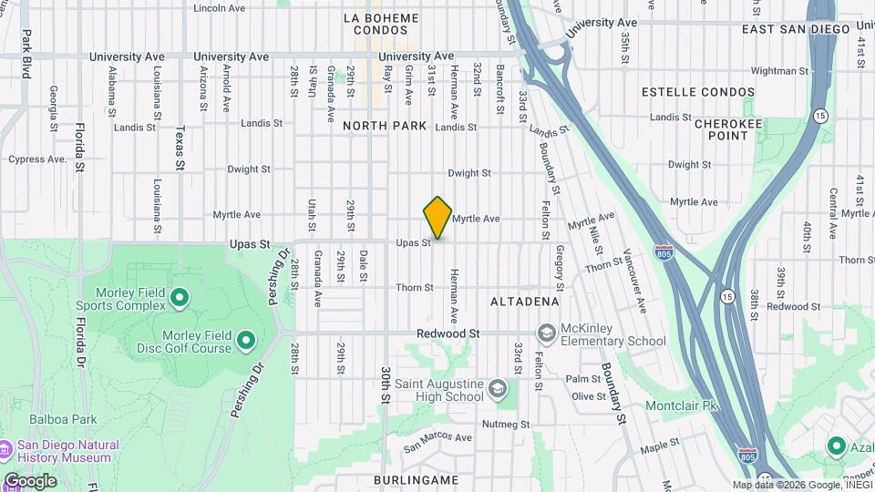 3119 Upas St Map and Location Details