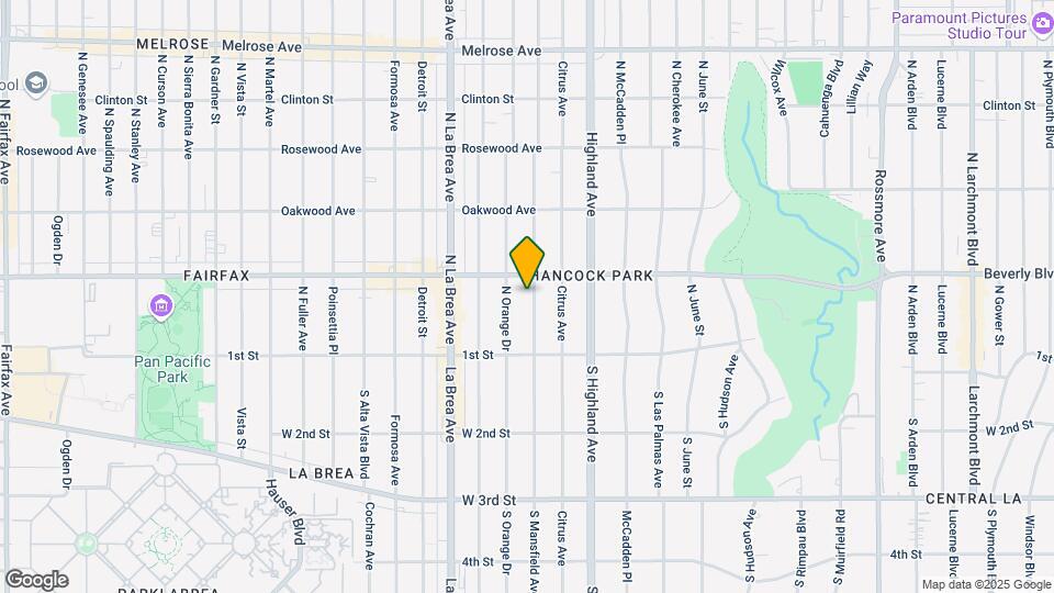 165 N Mansfield Ave Mapa y Detalles de la Ubicación