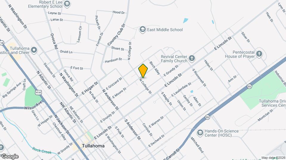 206 N College St Mapa y Detalles de la Ubicación