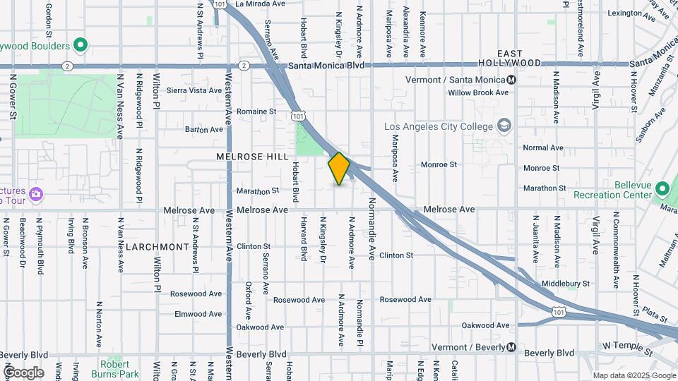 732 N Kingsley Dr Mapa y Detalles de la Ubicación
