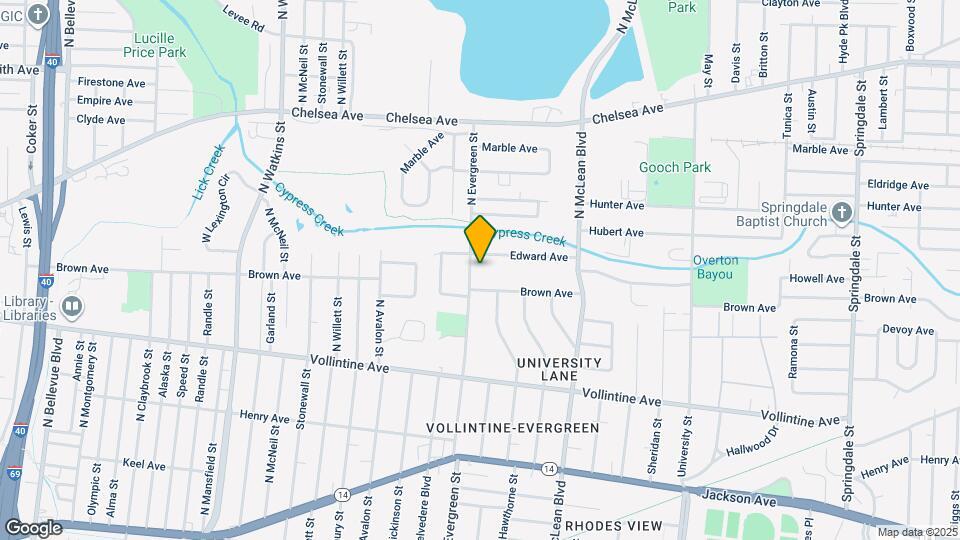 1078 N Evergreen St Map and Location Details