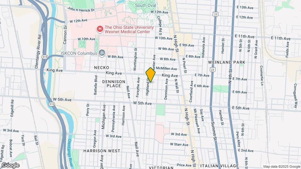 1350 Highland St, Unit F Map and Location Details