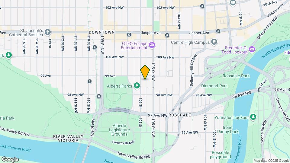 Downtown Edmonton Apartments Map and Location Details