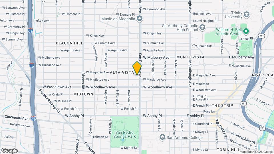 411 W Mistletoe Ave Map and Location Details