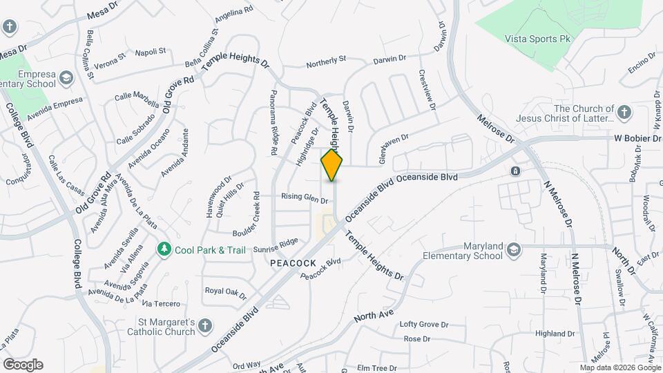 1529 Temple Heights Dr Map and Location Details