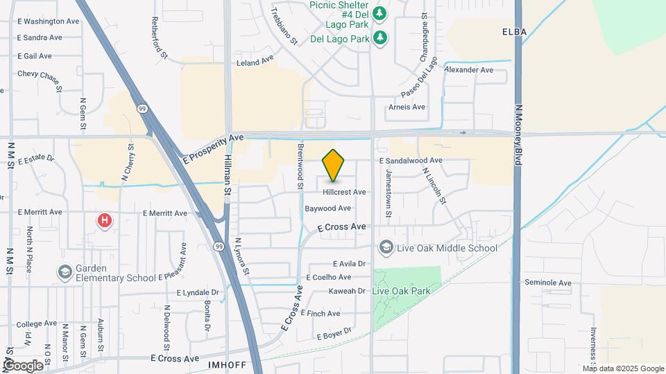 1536 Hillcrest Ave Map and Location Details