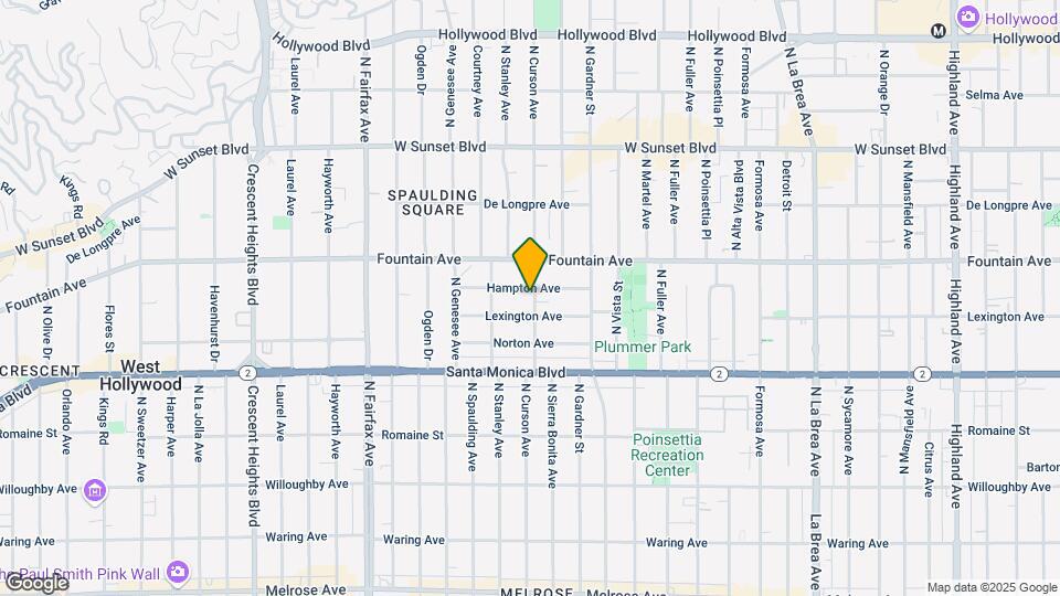 1217 N Curson Ave, Unit B Map and Location Details