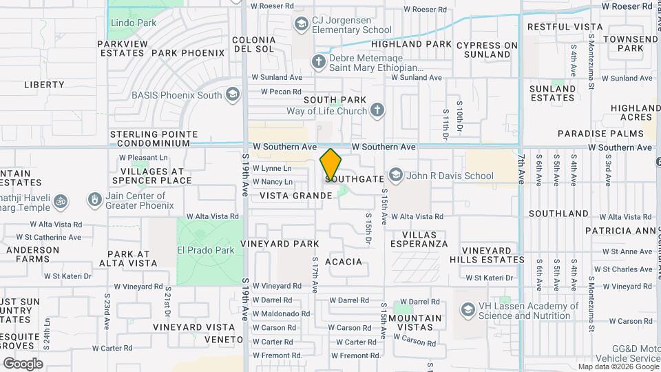 1629 W Burgess Ln Mapa y Detalles de la Ubicación