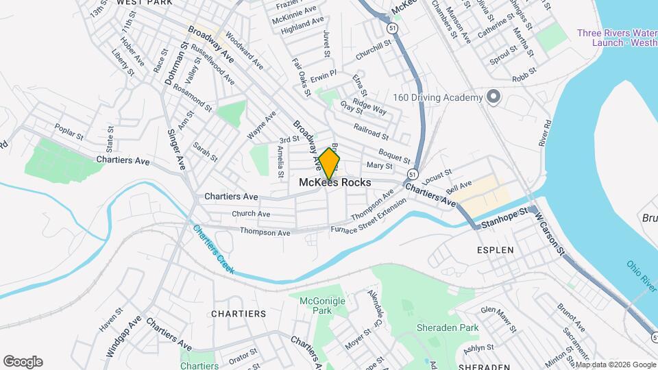 909 Chartiers Ave Map and Location Details