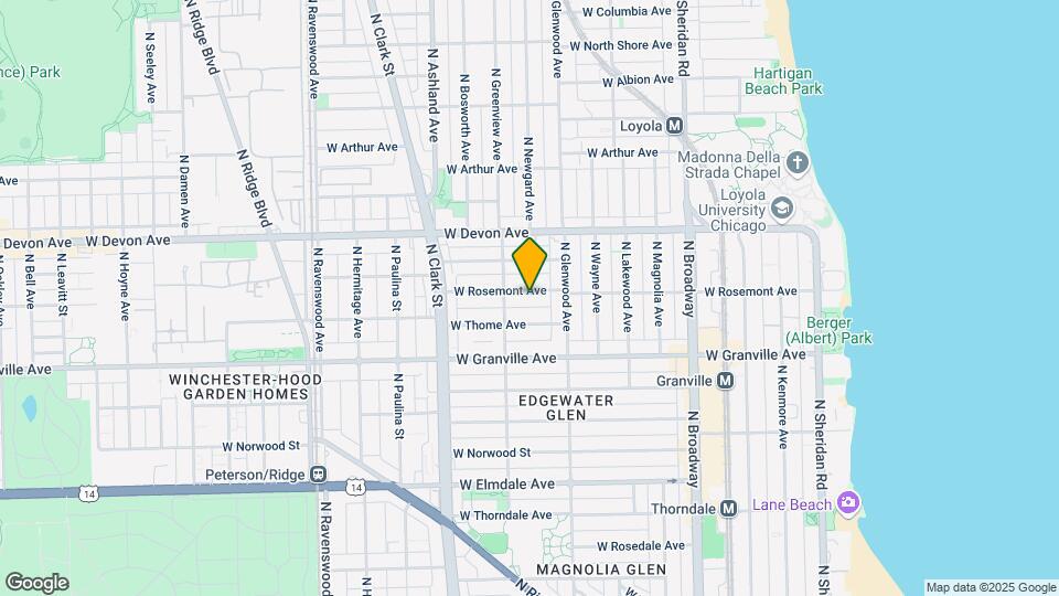 1435-1437 W Rosemont Ave Mapa y Detalles de la Ubicación