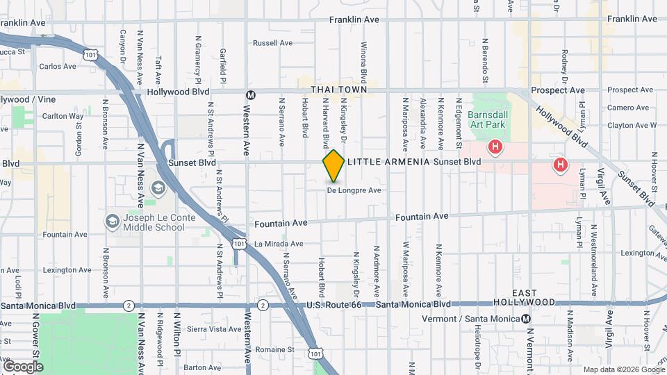 5223 De Longpre Ave Mapa y Detalles de la Ubicación