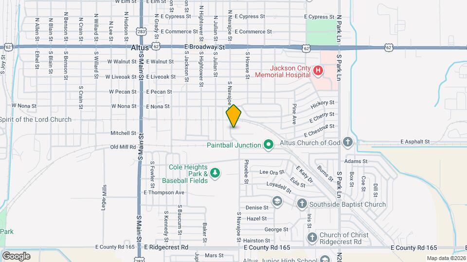616 N Navajoe St Map and Location Details