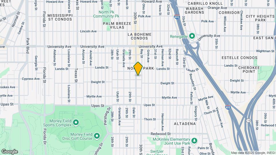 3609-3615 30th St Map and Location Details
