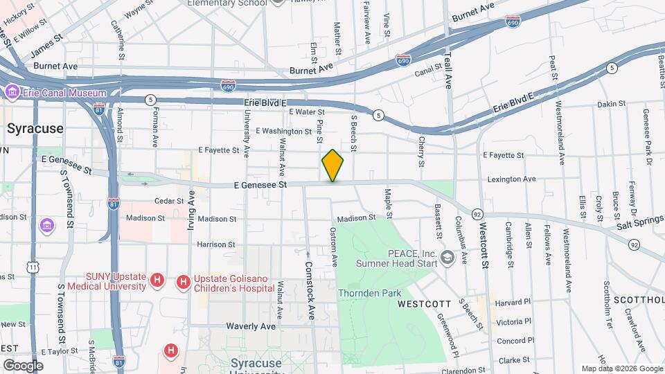 1420 E Genesee St Mapa y Detalles de la Ubicación