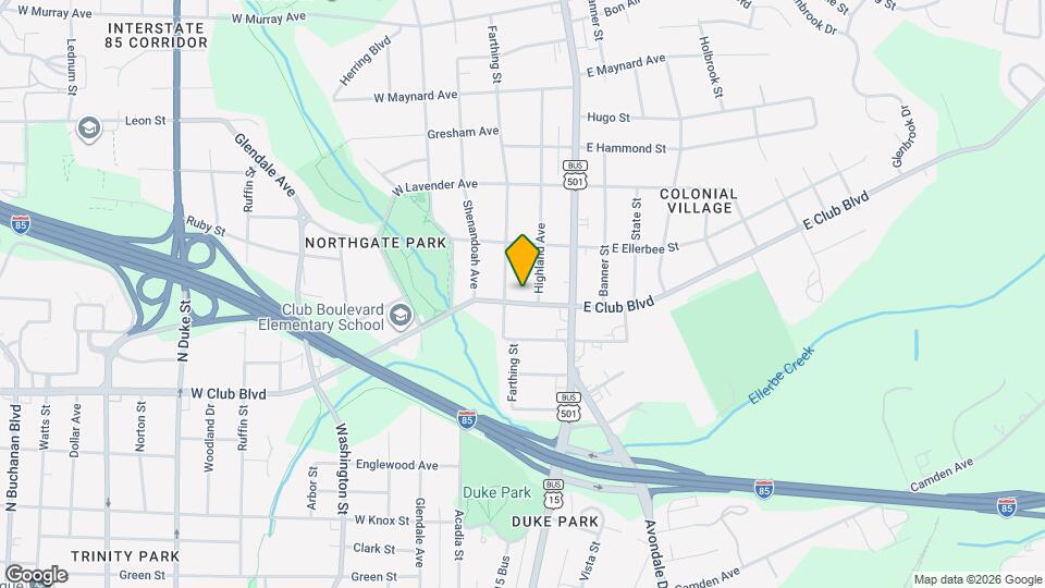 107 E Club Blvd Mapa y Detalles de la Ubicación