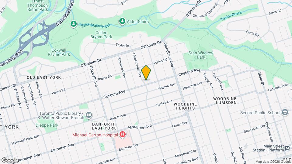 293 Glebemount Ave Map and Location Details