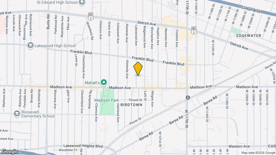 1625 Lakewood Ave Map and Location Details