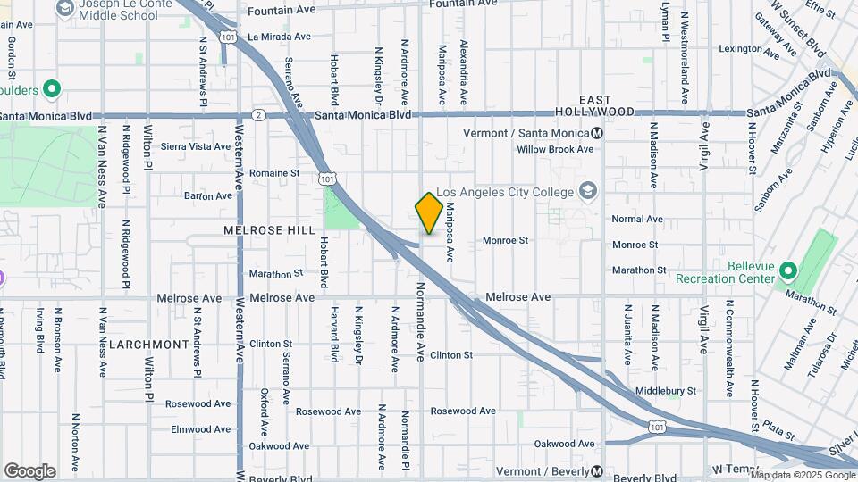 832 N Normandie Ave Map and Location Details