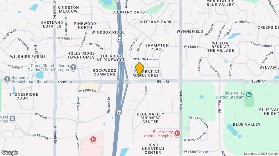 7651 W 158th Terrace Map and Location Details