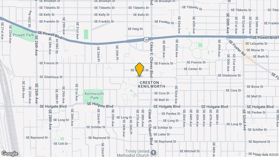 3714 SE Gladstone St Map and Location Details