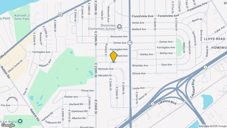 25500 Briardale Ave Map and Location Details