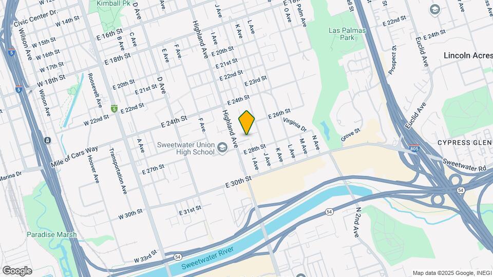 2701 Highland Ave Map and Location Details