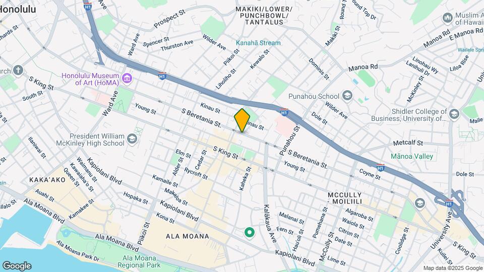 1421 S Beretania St Map and Location Details