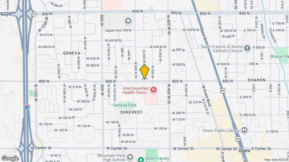 550 N 400 W St, Unit Basement Mapa y Detalles de la Ubicación