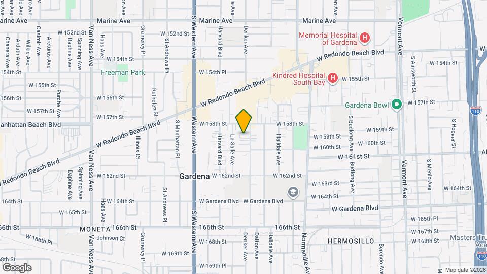 15829 Denker Ave Map and Location Details
