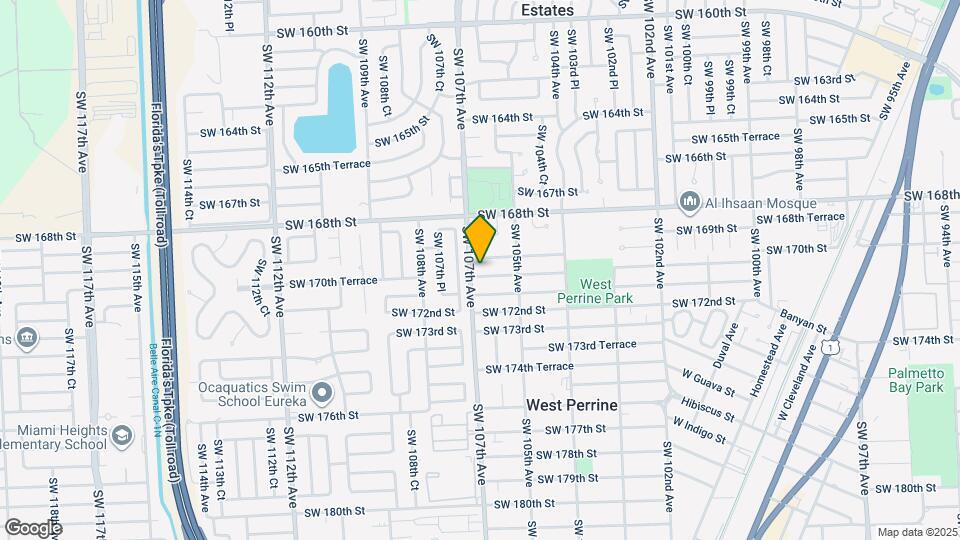 10621 SW 170th Terrace Map and Location Details