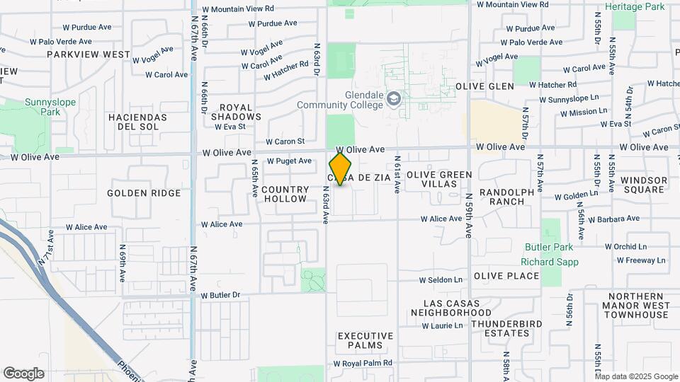 6201 W Olive Ave Mapa y Detalles de la Ubicación