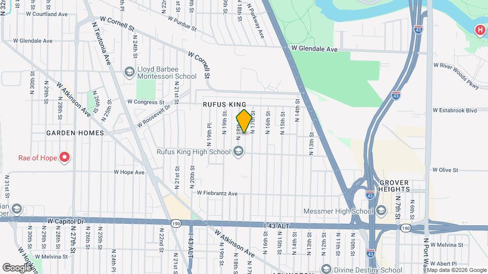 4244 N 18th St, Unit Upper Map and Location Details