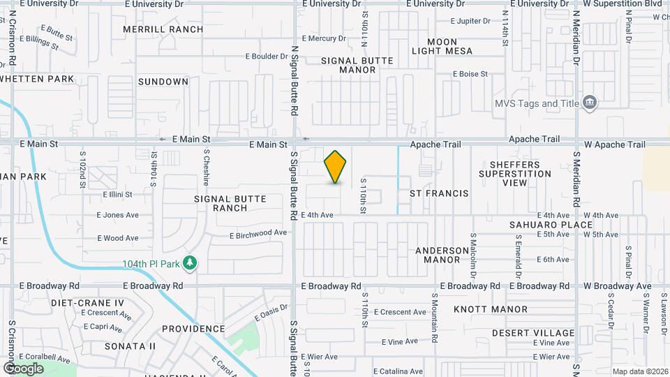 10907 E Arcadia Ave Mapa y Detalles de la Ubicación