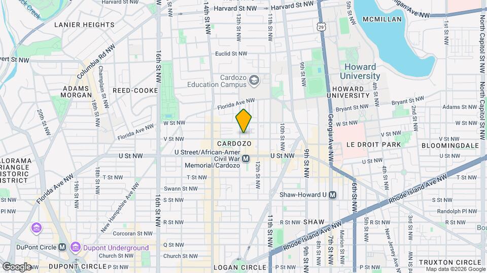 1227 V St NW Map and Location Details