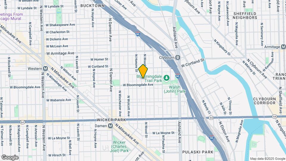 1814 N Wood St Map and Location Details