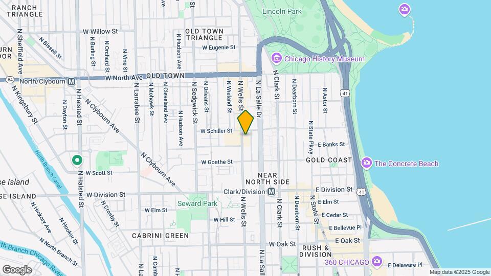 1349 N Wells St, Unit 302 Map and Location Details