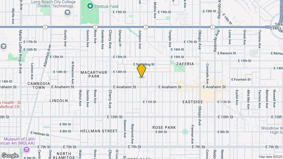 1312 Junipero Ave Map and Location Details