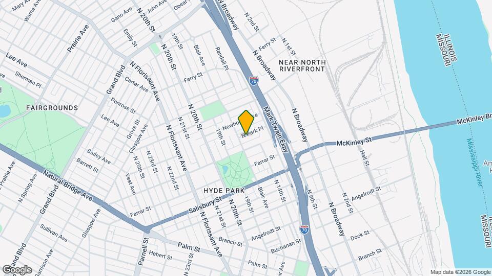 1424 N Park Pl Map and Location Details