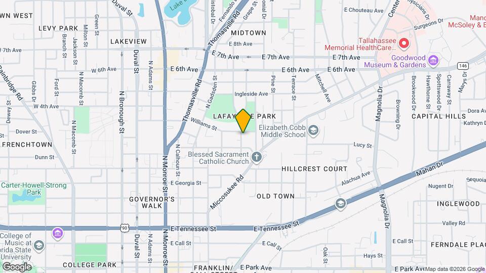 821 Edgewood St Map and Location Details