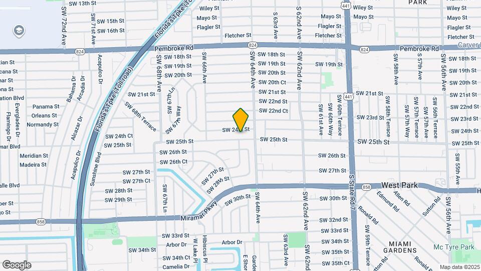6425 SW 25th St Map and Location Details