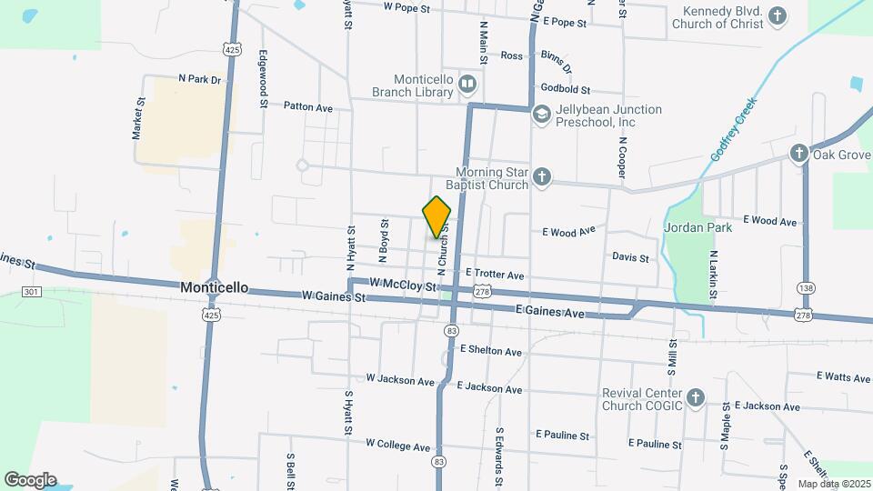 501 N Church St Map and Location Details